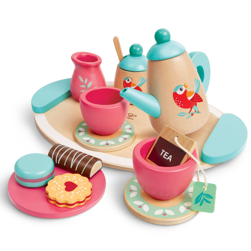 Set de té de madera para dos