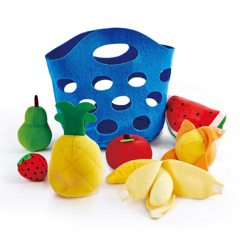 Cesta de frutas para niños pequeños