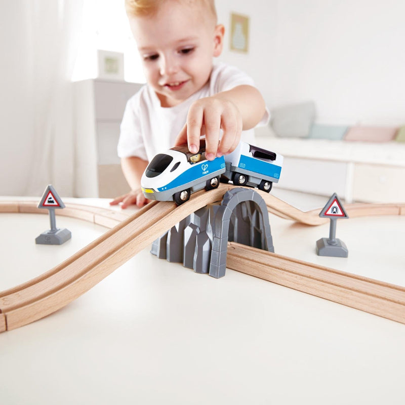 Juego de vías de tren en forma de ocho